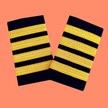 纪念飞行员肩章机长空少学员标志臂章航空通用一二三杠印度丝肩章