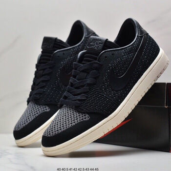 纯原air1low黑橙扣碎编织低帮休闲运动篮球鞋ah4506纯黑40