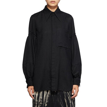 山本耀司 yohji yamamoto 女士黑色羊毛衬衫 百搭潮流 时尚简约 yr