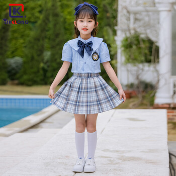 夏装小学生校服英伦风儿童班服毕业照合唱六一演出服装8193女生套装