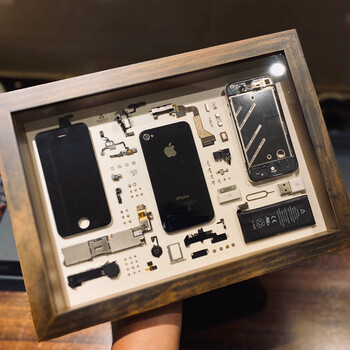 手机拆解相框 iphone手机拆机装裱相框实木手作框立体框标本框拆解