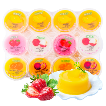 可康（cocon）多口味椰果果冻 进口儿童休闲出游零食大礼包礼品1920g(24大杯装) 多口味果冻24杯