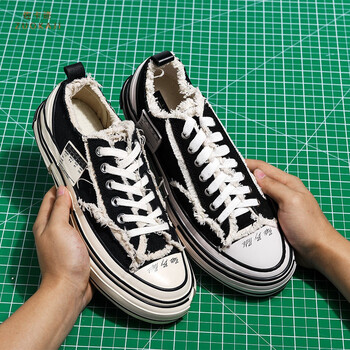 佐卡迹 吴建豪同款乞丐帆布鞋硫化鞋夏季板鞋男情侣 乞丐鞋-经典黑色