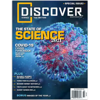 【单期可选】Discover 探索发现 2020/21年月刊 美国科普自然科学技术杂志 2021年1/2月合刊