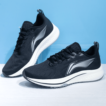 李宁赤兔5跑步鞋男鞋夏季透气低帮休闲品牌运动鞋男 标准黑 46