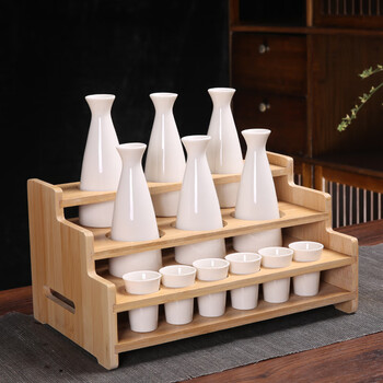 陶瓷小酒壶家用烫酒壶老式温酒器分酒壶二两清酒具白酒杯套装酒瓶 二