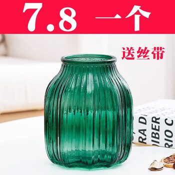 常青藤北欧彩色玻璃花瓶水培客厅摆件室内插花办公室水培富贵竹百合干花饰品瓶 热卖爆款 墨绿色小号 图片价格品牌报价 京东