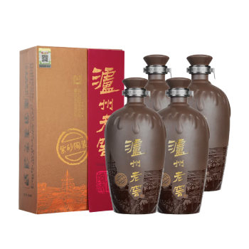 泸州老窖紫砂大曲紫砂陶装浓香型白酒52度700ml4瓶整箱装