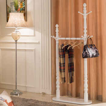 梓桦卧室挂衣架落地式欧式实木衣帽架大衣架子客厅中式家用衣服架美式