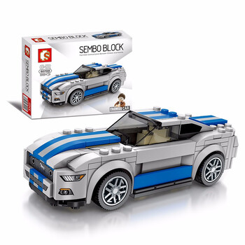 森宝(sembo)拼装潮流积木男孩玩具儿童城市汽车赛车跑车模型名车总