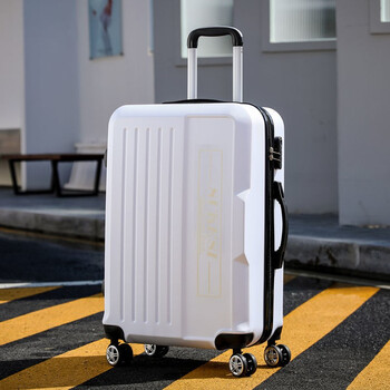 索莱曼 韩版时尚行李箱男学生24寸铝框拉杆箱女大容量密码旅行箱皮