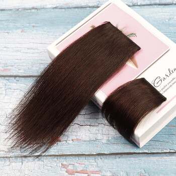 假发女真人发丝真发垫发片人发迷你垫发片一卡两卡假发真发接发片假发