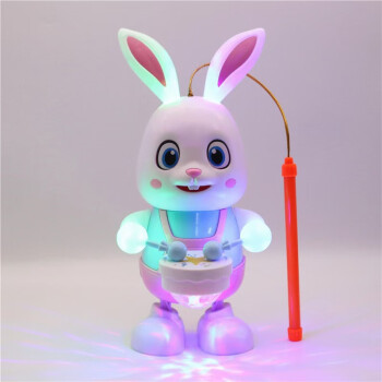 悍迪兔子发光玩具音乐万向轮发光玩具齿轮灯光电动男孩