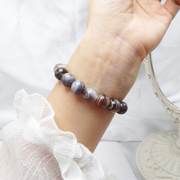 猫眼石手链女夏简约幸运珠珠月光石手串2023新款 10mm波斯湾玛瑙