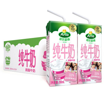 Arla 爱氏晨曦 德国原装进口 营养早餐 健身代餐 3.6g蛋白质 120mg原生高钙 脱脂纯牛奶 200ml*24 年货礼盒