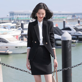 樱芭妮职业装女大学生面试西装套身西服名媛正装韩版气质时尚工作服小
