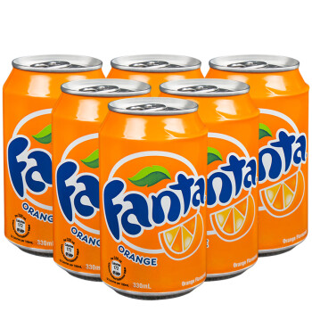 芬达(fanta)香港进口饮料 网红芬达橙味汽水330ml 橙汁饮品碳酸汽水