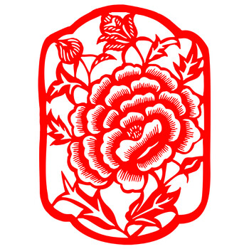 纯手工剪纸作品成品荷花牡丹梅花菊花剪纸成品窗花diy花卉刻纸 牡丹4