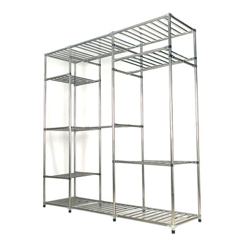 不锈钢衣柜 衣橱布衣柜定做 加固简易钢管加厚 金属钢架组装家用 144