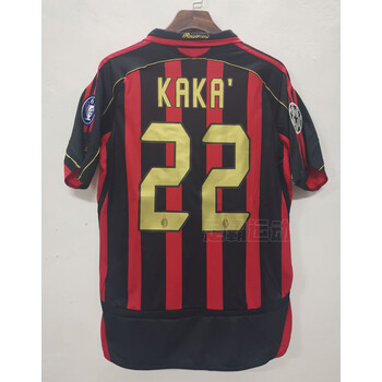 维杰力0607ac米兰主场球衣经典复古22号卡卡7号舍普琴科9号因扎吉足球