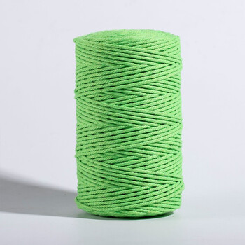 彩色棉绳3mm粗棉线绳捆绑手工diy编织挂毯绳子装饰 3mm粗 绿色 100米