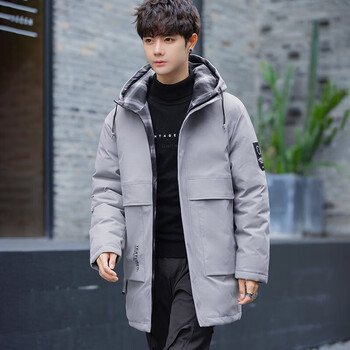 品抉大码羽绒服男加肥加大中长款加厚青少年男孩高初中生冬季保暖外套
