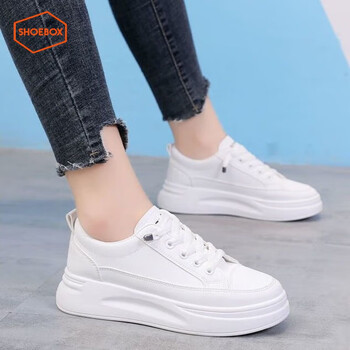 鞋柜达芙妮集团旗下厚底小白鞋女夏季2024小白鞋百搭休闲运动板鞋白色
