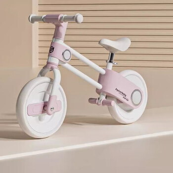 松鼠宝贝儿童平衡车无脚踏自行车二合一滑行滑步车宝贝平衡车小孩学步车 10寸 粉色