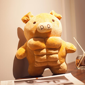 矢向年度丑东西 搞怪大胸肌腹肌狮子熊肌肉男朋友抱枕沙发靠垫玩偶礼