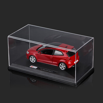 gti仿真合金汽车模型玩具礼物原厂车模 大众polo gti 红色 透明展示罩