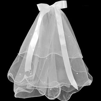 婚纱头饰新娘头纱拍照网红自拍简约超仙森系白色遮面短款裸纱求婚头纱