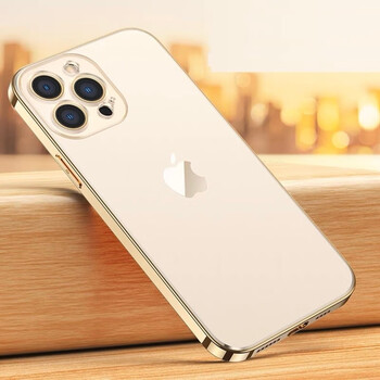 苹果14手机壳新款磨砂14pro max全包镜头防摔14pro高级感硬壳 香槟金