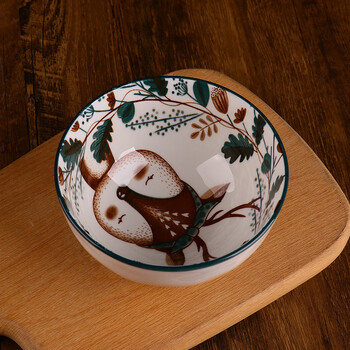 美特隆 陶瓷碗饭碗创意儿童碗沙拉碗甜品碗汤碗釉下彩餐具单个麋鹿 4.