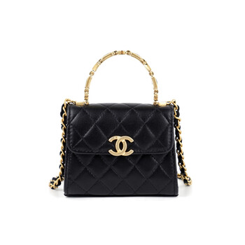 香奈儿 【2022秋冬预告新品】 chanel 复古珐琅手柄 羊皮 kelly包 无