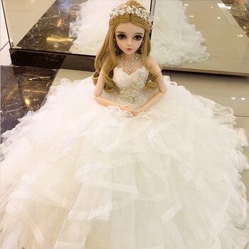 迪士尼芭比公主凯蒂洋娃娃送女孩生日礼品婚纱公主洋娃娃玩具礼盒大号