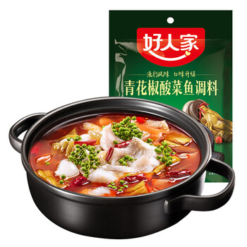 好人家青花椒酸菜鱼调料355g 好人家青花椒酸菜鱼调料355g藤椒鱼调料水煮鱼鱼佐料 行情报价价格评测 京东
