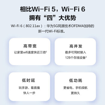 【智能配件】wifi6+华为路由器AX3000千兆家用5g双频穿墙王wifi信号放大器中继器增强无线 TC7102白【AX3000高速wifi6路由器】