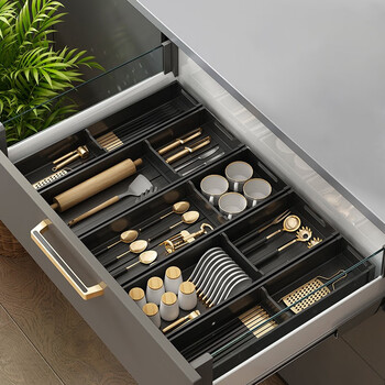 厨房抽屉分隔餐具收纳盒家用橱柜内置分格刀叉筷子置物架厨具收纳s