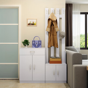 爱顺家  鞋柜带挂衣架一体落地客厅家用进门玄关门口卧室收纳置物架衣
