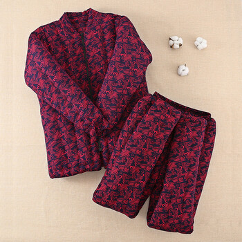 老奶奶棉衣棉裤女冬装老年人加绒加厚老太太棉服妈妈棉花棉袄 凤凰