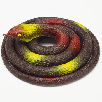 橡胶假蛇儿童玩具蛇仿真蛇假橡胶软蛇 整蛊恐怖吓人玩具愚 80cm褐花田