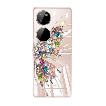 绿磁钻石蝴蝶适用华为pocket2手机壳新款折叠屏透明防摔硬壳p50pocket