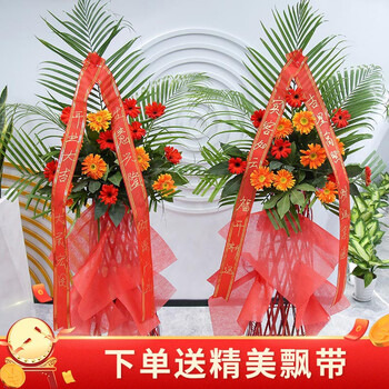 百花馆开业花篮同城速递配送上门商务乔迁用花开业祝福演出送花迎宾开张大麦花篮四川广州北京上海开张大吉 1个 C90 图片价格品牌报价 京东