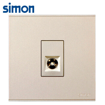 西蒙(SIMON)开关插座 一位电视插座面板 86型单口墙壁有线电视插座 E6系列一位TV插座 香槟金色 725111-46