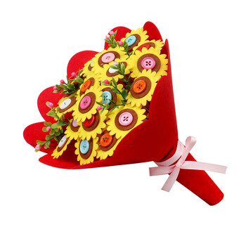 纽扣花束 幼儿园妇女节纽扣花手工制作diy花朵材料包 粘贴扣子画带