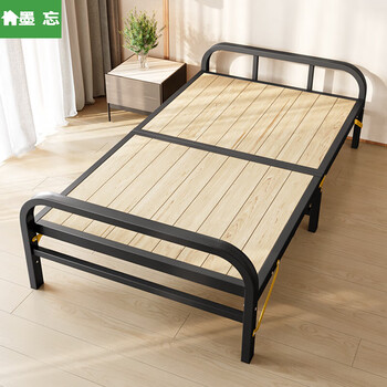 墨忘折叠床单人床双人床家用硬板床简易拼接床铁艺钢木床1米2折叠80cm