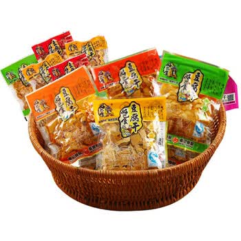 四川特产好巴食徽记豆腐干1000g克散装多味混装成都休闲零食 (彩袋