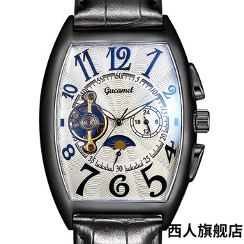 2022新款瑞士品质古驼男士手表酒桶型机械男表陀飞轮自动镂空机械琅清