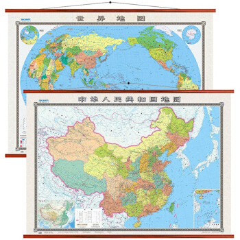 2021年中国地图世界地图整张无缝覆膜办公室挂图约18米13米