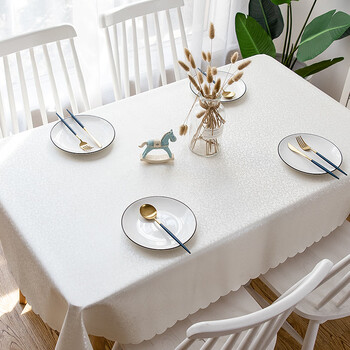 餐桌布布艺欧式防水防烫防油免洗长方形酒店饭店台布家用茶几桌布万年
